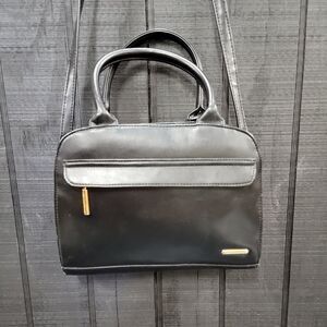 Black Leather Handbag Purse Crossbody Clutch VTG Liz Claiborne Accessories Y2K